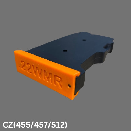 CZ455/457/412 10 ROUND MAGAZINE BASE CAP -  17HMR & 22WMR - HUNTER ORANGE